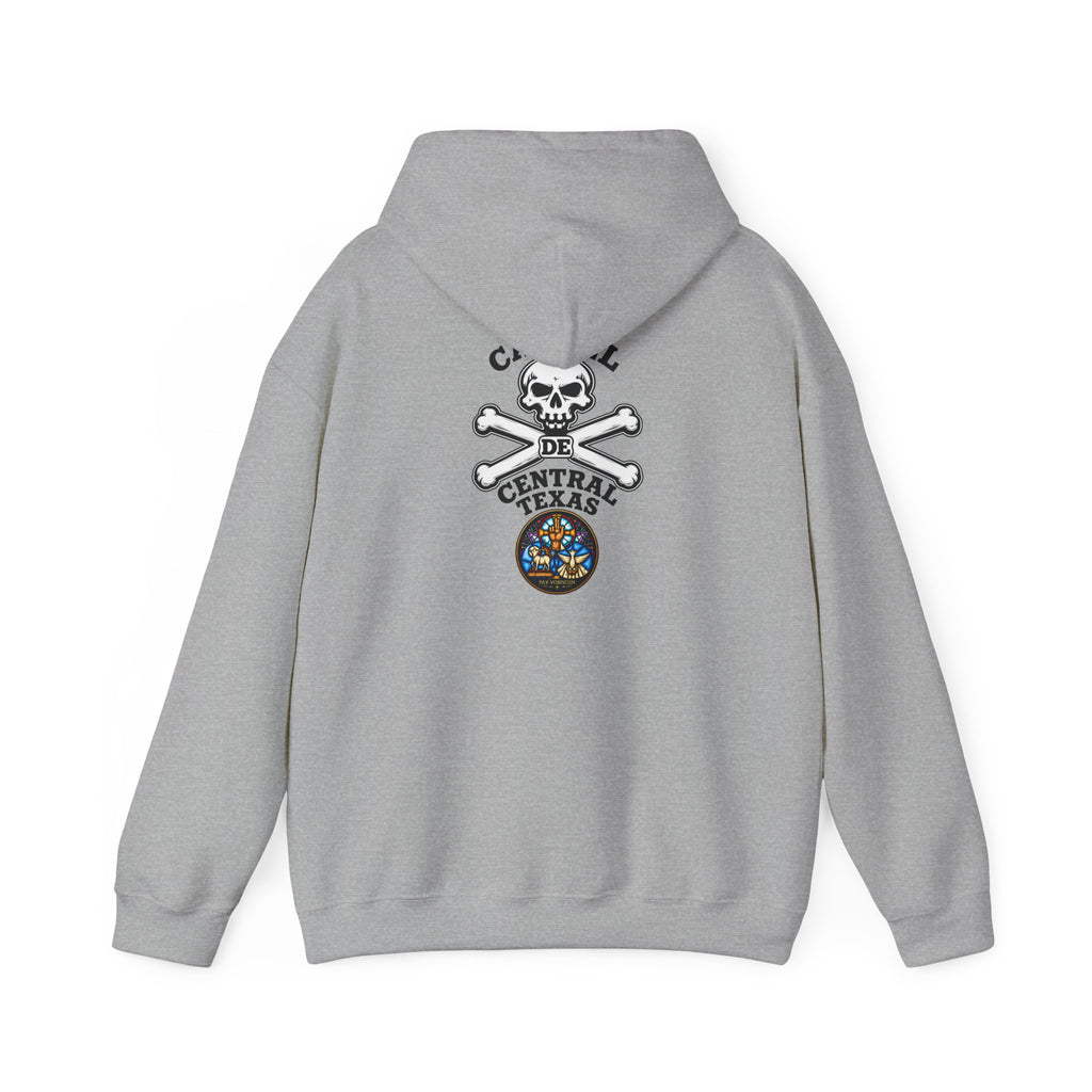 Central Texas Threads Hoodie (Skull & Bones) White/Grey