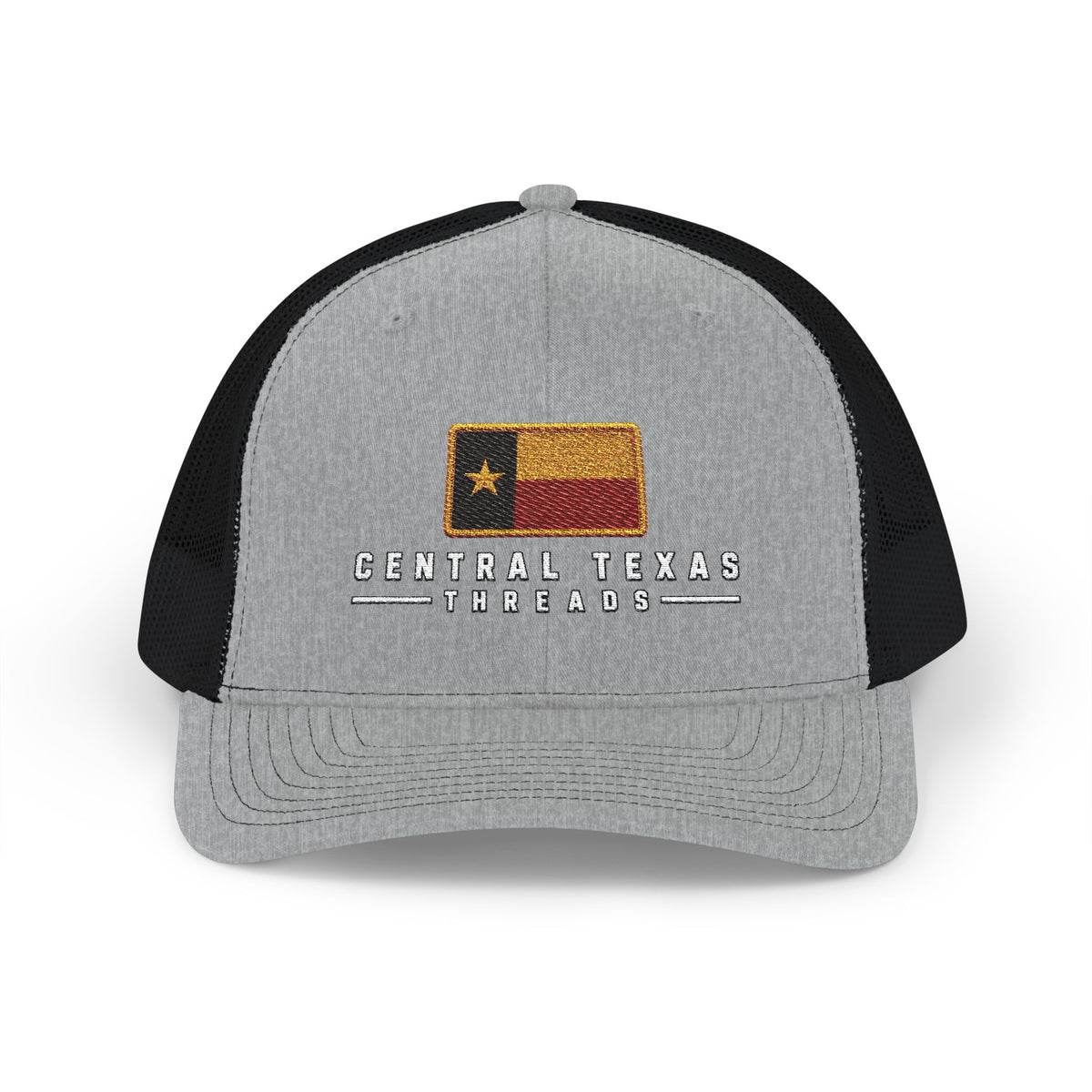 Central Texas Threads (Texas Flag, Rustic) Trucker Cap, SnapBack, Embroidered