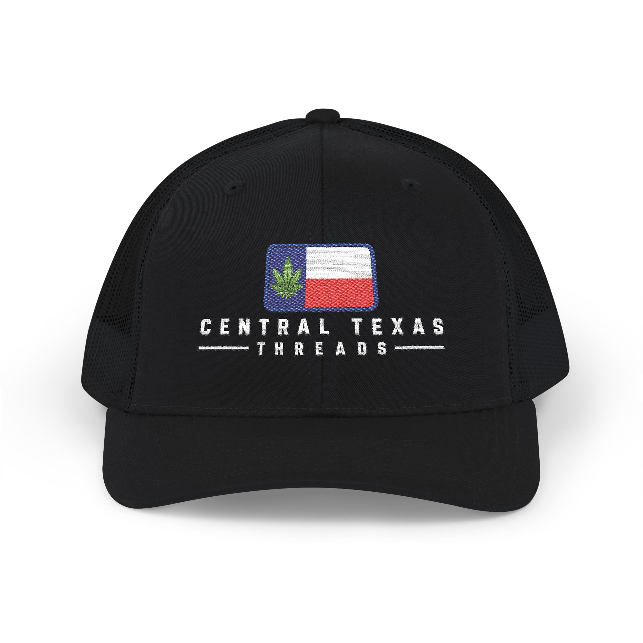 Central Texas Threads - Green Leaf, Texas Flag, Embroidered Snapback Hat