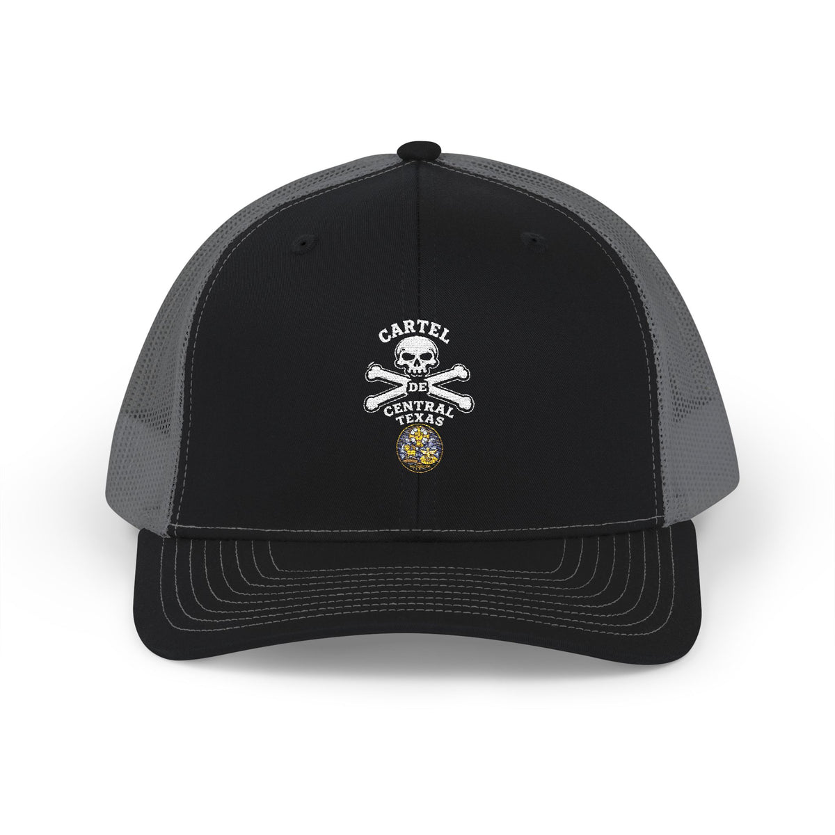 Central Texas Threads (Skull and Bones) Trucker Cap, SnapBack, Embroidered