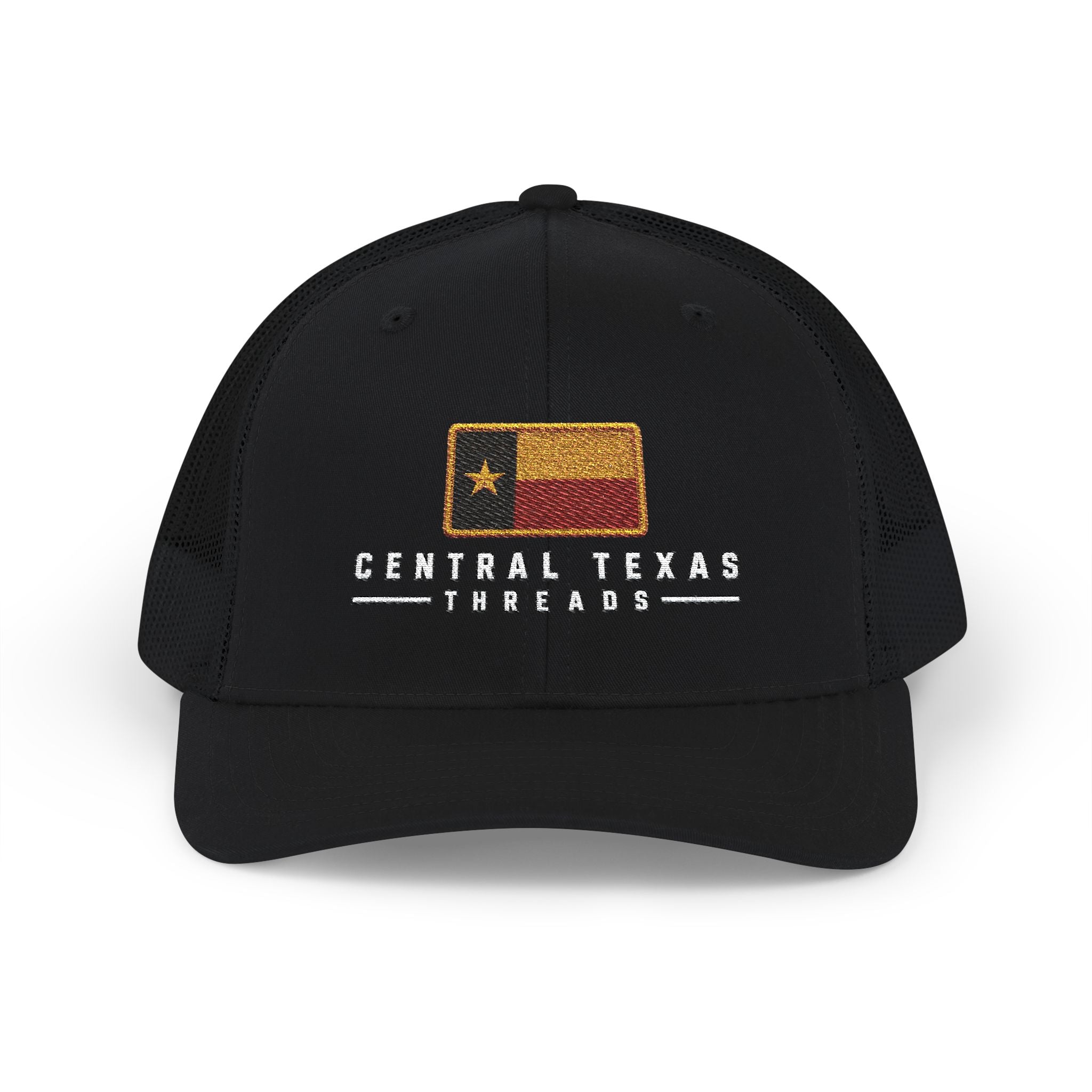 Central Texas Threads (Trucker Hat) Embroidered Flag - SnapBack Black
