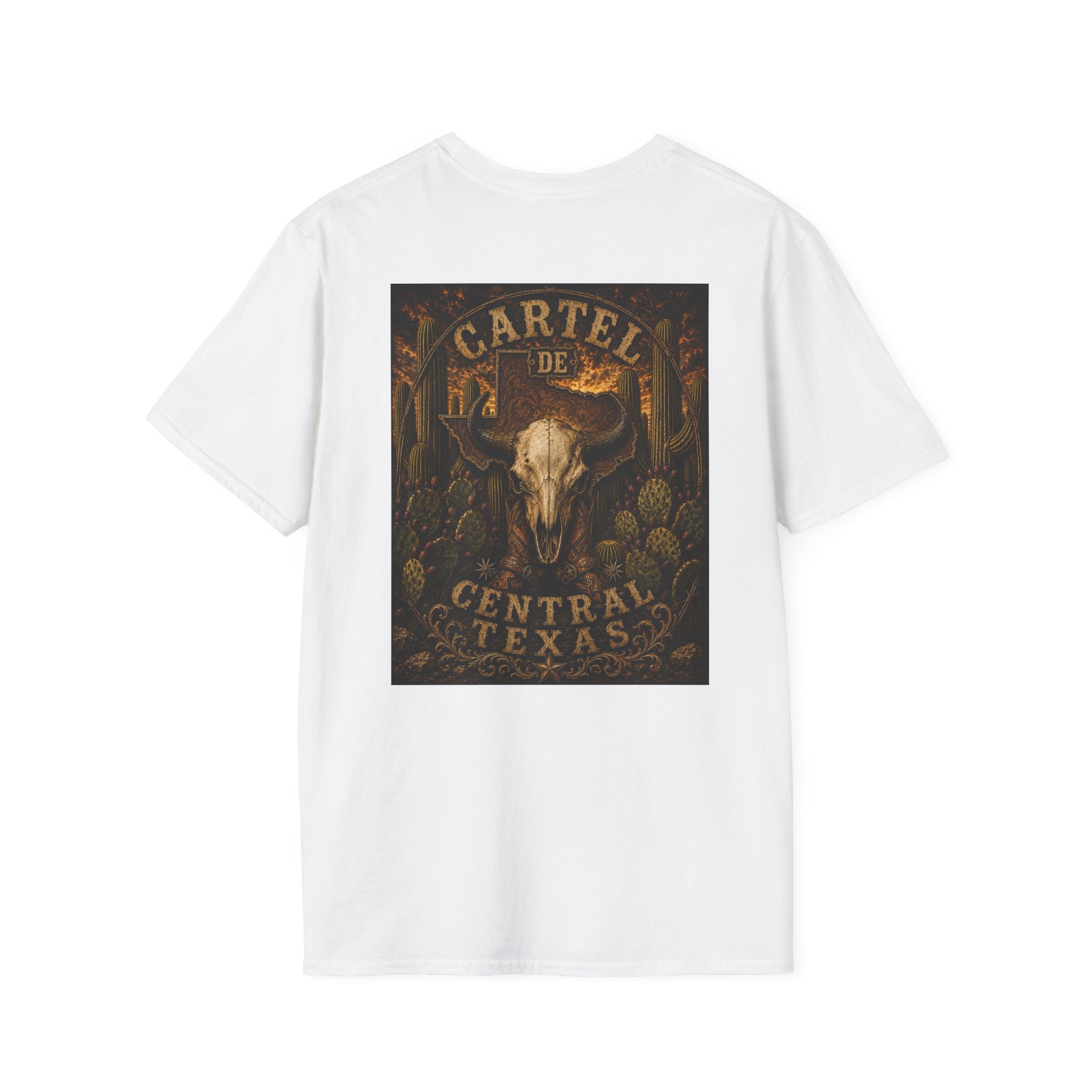 Central Texas Threads T-Shirt (Bison Skull) White