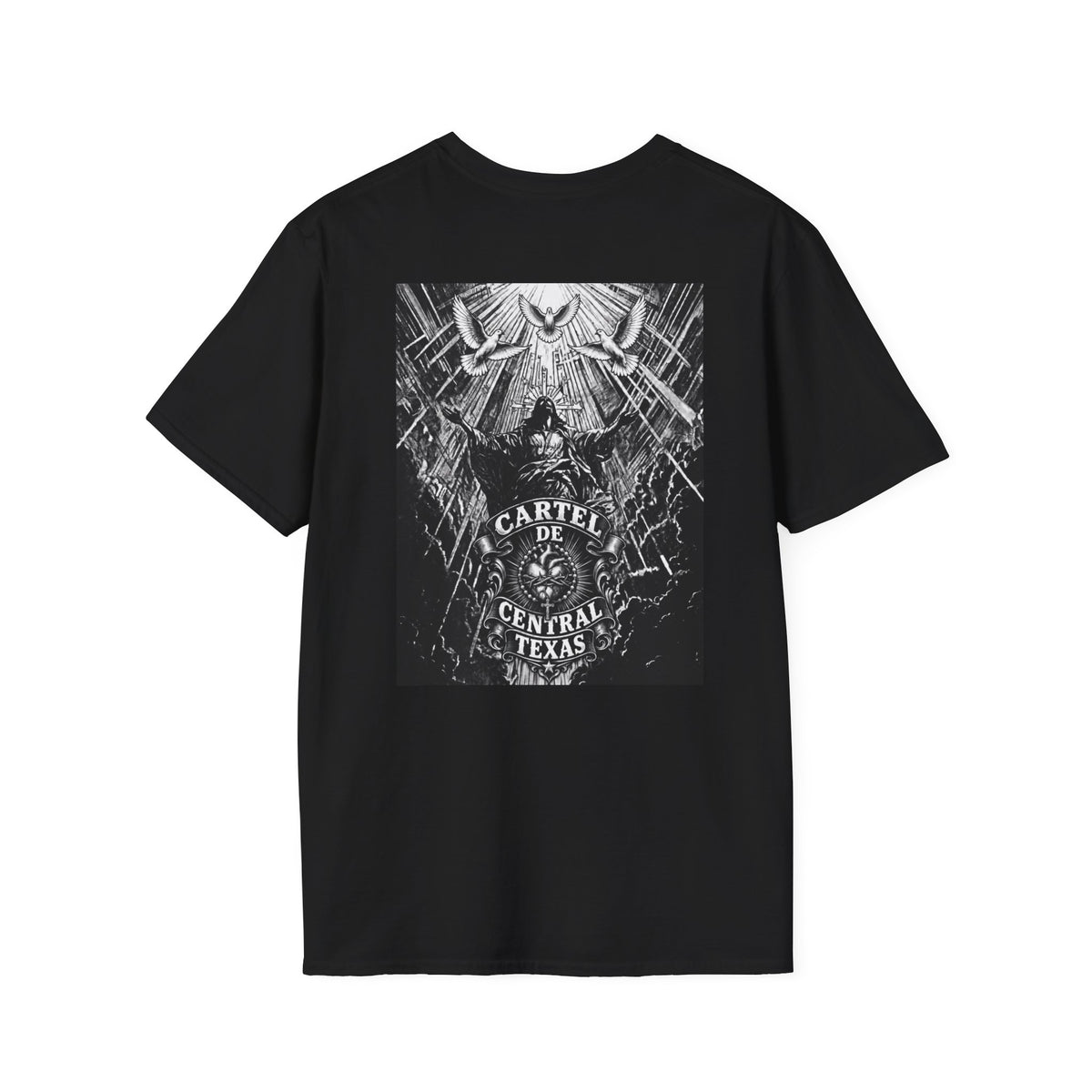 Central Texas Threads T-Shirt (Jesus In Clouds) Black