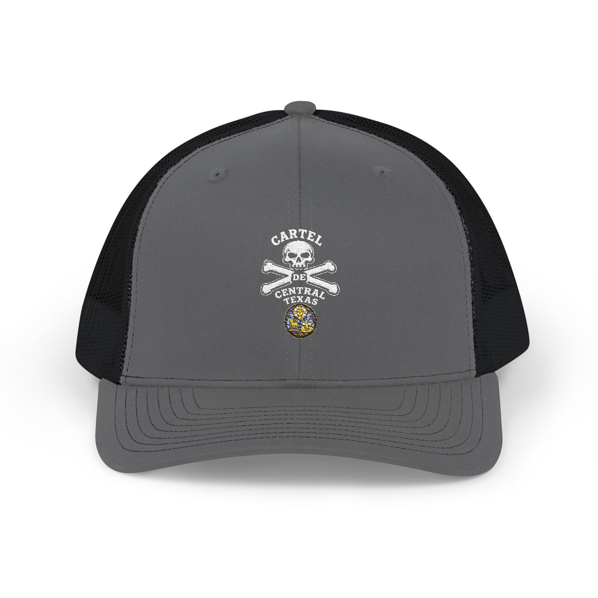 Central Texas Threads (Skull and Bones) Trucker Cap, SnapBack, Embroidered