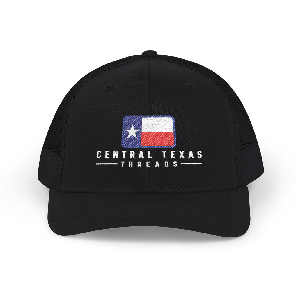 Central Texas Threads (Trucker Hat) Embroidered Flag - SnapBack Black