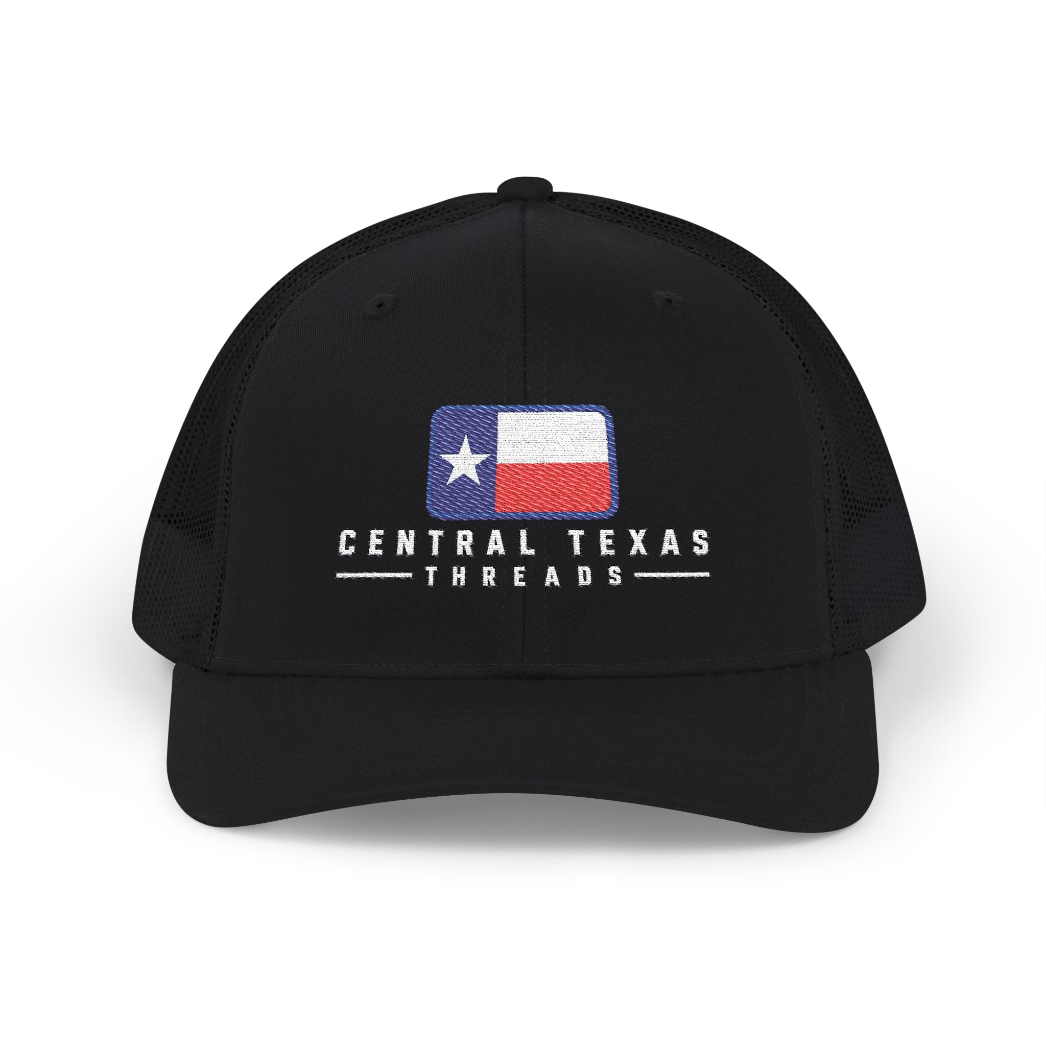 Central Texas Threads (Trucker Hat) Embroidered Flag - SnapBack Black