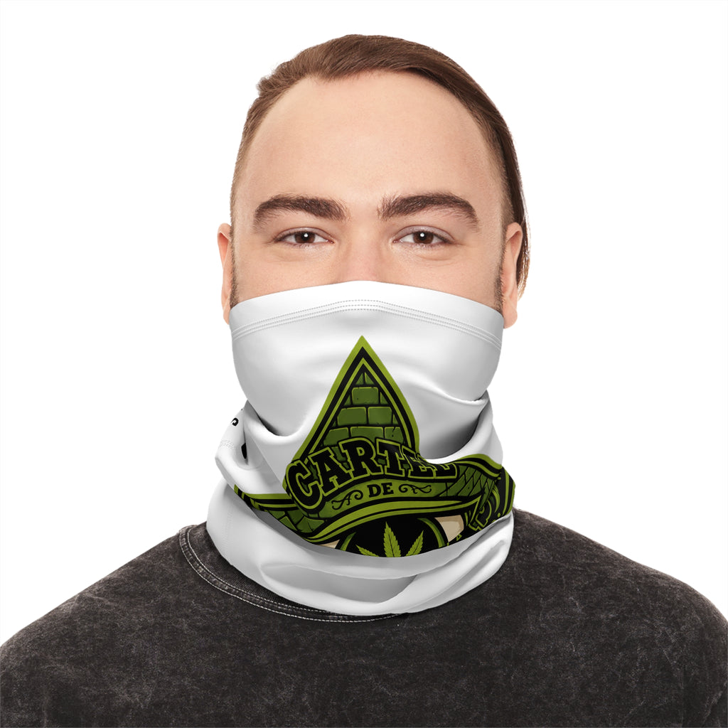 Central Texas Threads All Seeing Eye Winter Neck Gaiter — Drawstring Face Mask (White)