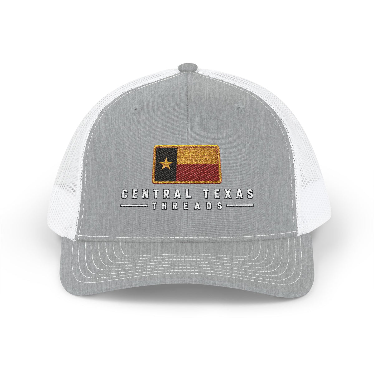 Central Texas Threads (Texas Flag, Rustic) Trucker Cap, SnapBack, Embroidered
