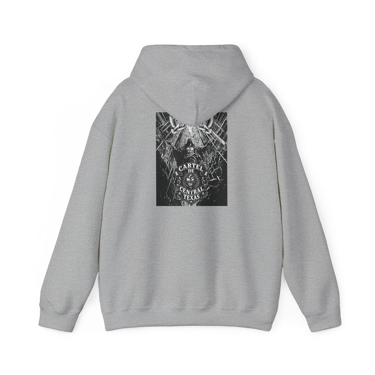 Central Texas Threads Hoodie (Jesus In Clouds) White/Grey