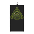 Central Texas Threads All Seeing Eye Winter Neck Gaiter — Drawstring Face Mask (Black)