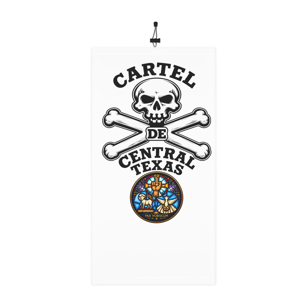 Central Texas Threads Neck Gaiter — Winter Face Mask with Drawstring, Cartel Skull & Lone Star Design