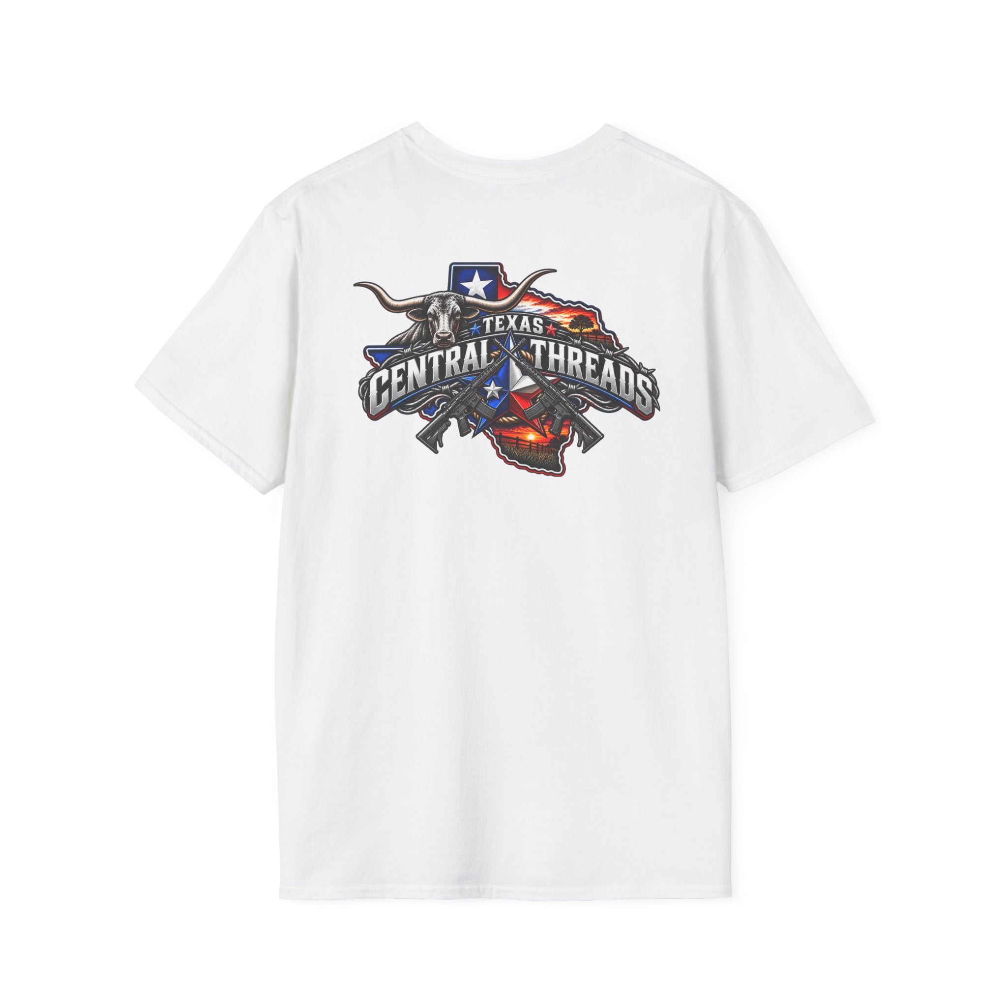 Central Texas Threads (Longhorn, AR-15 Texas Map) White