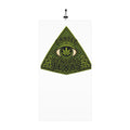 Central Texas Threads All Seeing Eye Winter Neck Gaiter — Drawstring Face Mask (White)