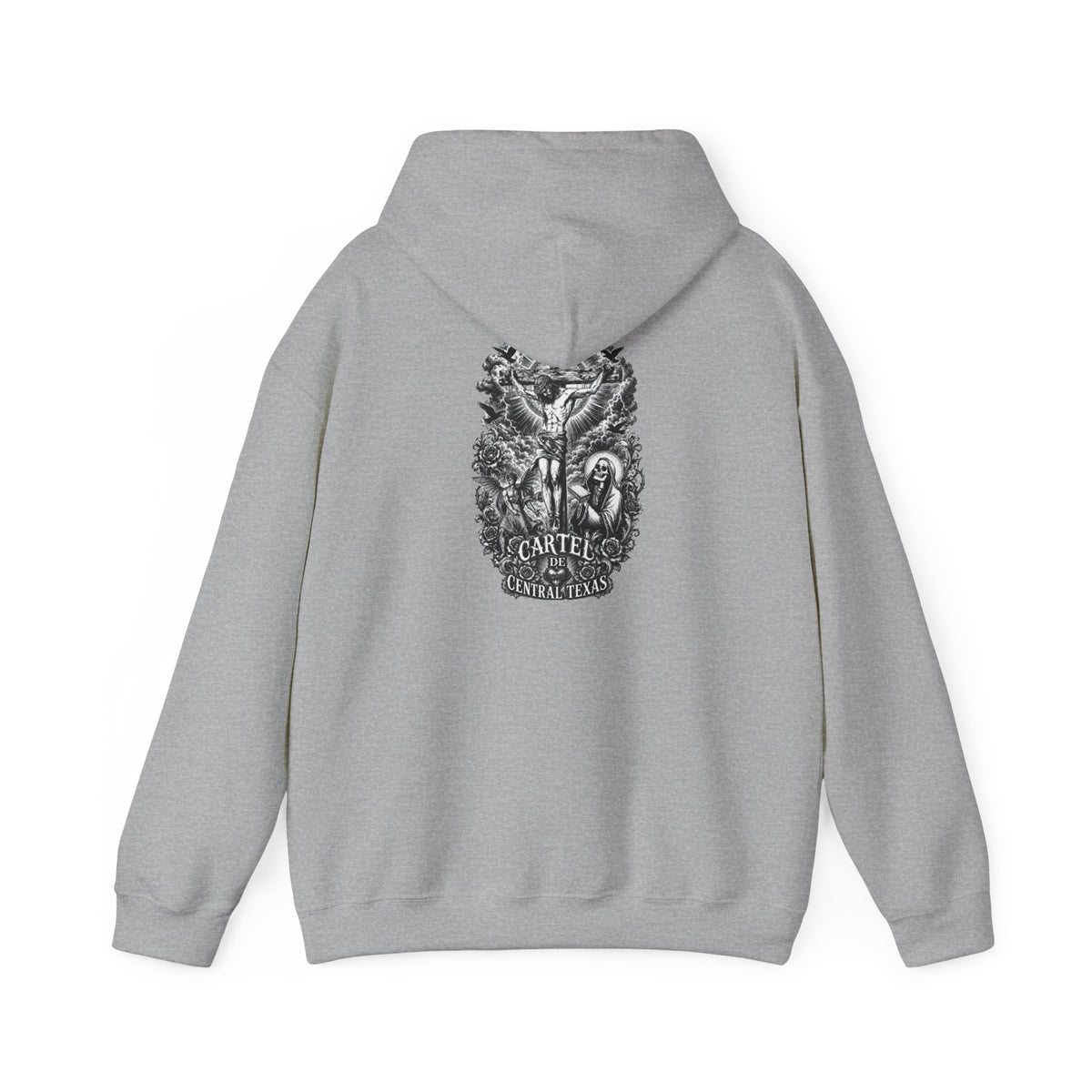 Central Texas Threads Hoodie (Jesus On Cross) White/Grey